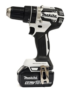 גוף מברגה מקדחה רוטטת נטענת בראשלס MAKITA DHP484Z BL 18V צבע לבן