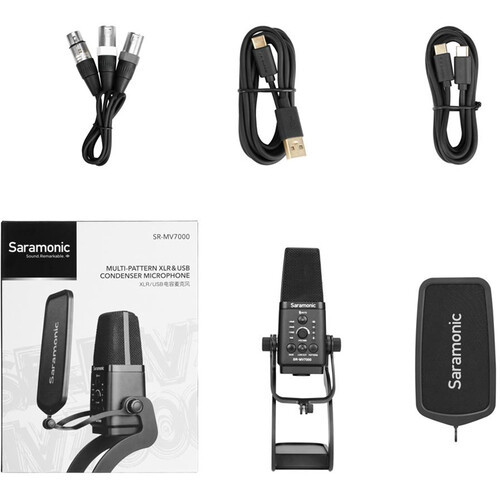 מיקרופון קונדנסר שולחני עם חיבור Saramonic SR-MV7000 - USB