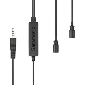 מיקרופון דש כפול Saramonic LavMicro 2M Dual Omnidirectional Lavalier Microphone