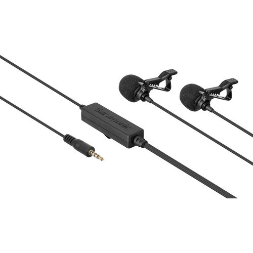 מיקרופון דש כפול Saramonic LavMicro 2M Dual Omnidirectional Lavalier Microphone
