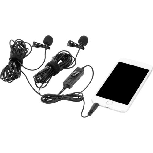 מיקרופון דש כפול Saramonic LavMicro 2M Dual Omnidirectional Lavalier Microphone