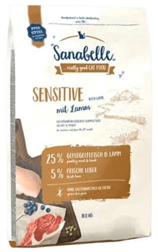Sanabelle סנאבל מזון יבש לחתול בוגר ורגיש על בסיס כבש ואורז2 ק