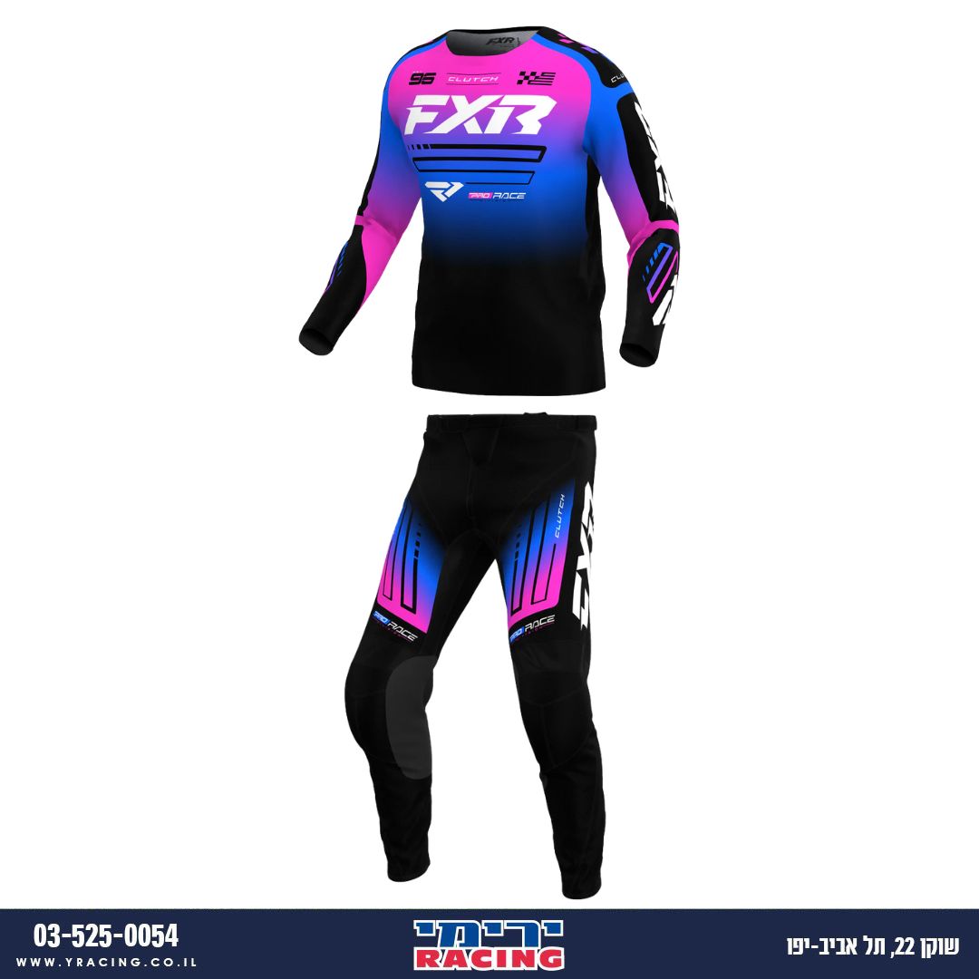 חליפת רכיבה FXR CLUTCH V25 שחור\ורוד\כחול