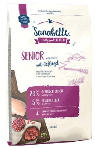Sanabelle סנאבל מזון יבש לחתול מבוגר מגיל 8 ומעלה על בסיס עוף 2 ק