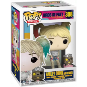 HARLEY QUINN AND BEAVER Pop Funko Pop! 308 Birds of Prey Harley Quinn DC בובת פופ