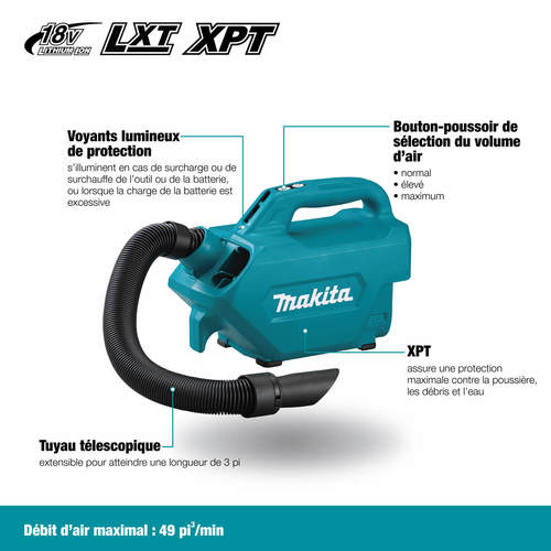 שואב אבק לרכב 18V דגם DCL184Z מקיטה Makita - גוף בלבד 