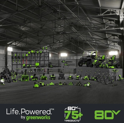 מטען מהיר GREENWORKS 80V דגם 99557 עם מאוורר מובנה וחיווי LED למצב טעינה