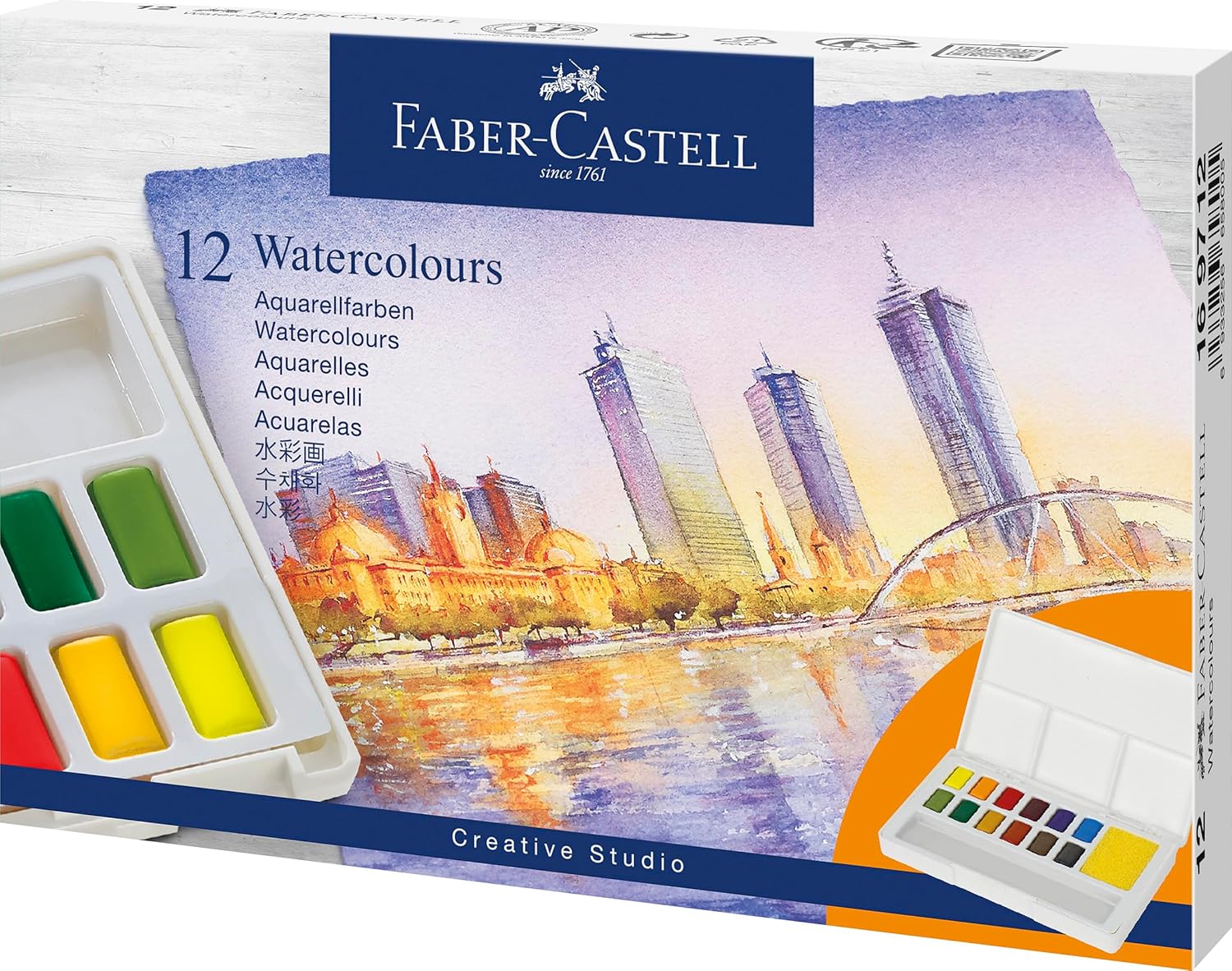 סט של 12 צבעי מים Faber Castell Watercolour
