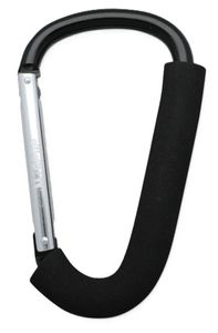 שאקל ענק לתלייה תיקים על עגלת תינוק / טיולון עם מגן ספוג - שחור