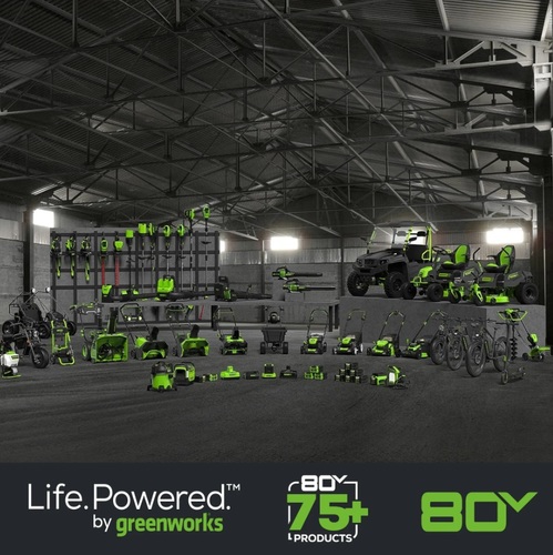 סוללת ליתיום GREENWORKS 80V PRO 4.0Ah דגם 99565 עם חיווי LED וטעינה מהירה 60 דקות