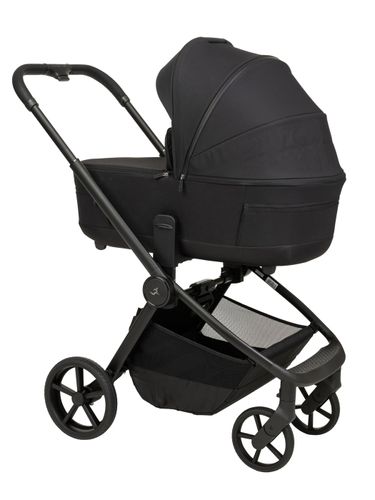 עגלת תינוק דגם סיאלו XL - ריפוד שחור / ידית שחורה / שלד שחור