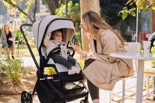 עגלת תינוק דגם סיאלו XL -ריפוד שחור / ידית שחורה / שלד שחור עיטור זהב