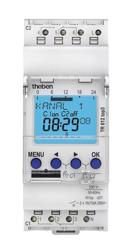 שעון שבת TR612TOP3, דיגיטלי, יומי/שבועי, עם עברית, 2 ערוצים