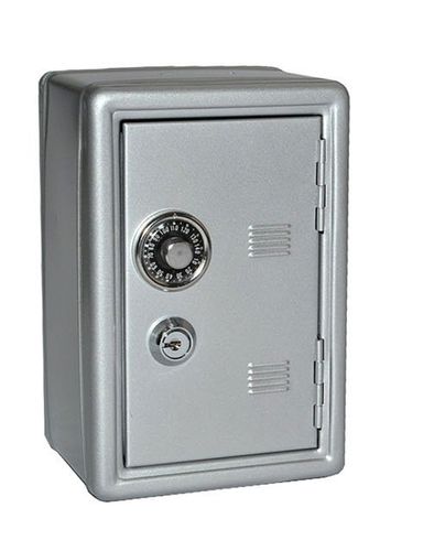 קופת כספת עם נעילת מפתח - כסוף