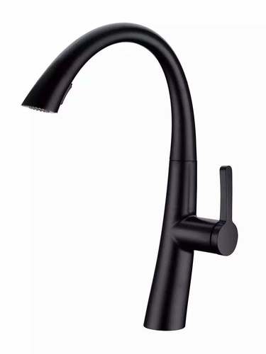 ברז מטבח נשלף WAVE שחור AQUILA PREMIUM