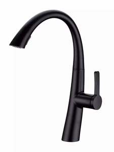 ברז מטבח נשלף WAVE שחור AQUILA PREMIUM