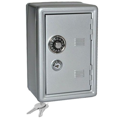 קופת כספת עם נעילת מפתח - כסוף