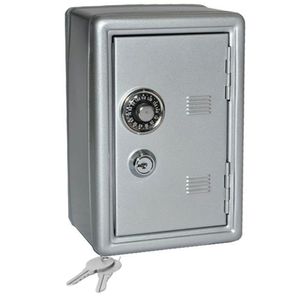 קופת כספת עם נעילת מפתח - כסוף