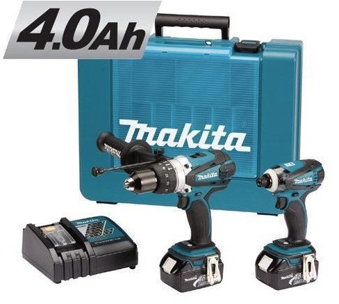 סט מברגה + אימפקט 18V כולל 2 סוללות 4AH ומטען דגם DLX2005 מבית Makita מקיטה