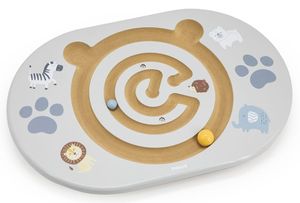 משחק איזון עם מבוך כדורים מעץ לפיתוח שיווי משקל וקואורדינציה