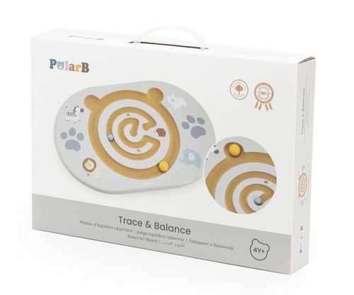 משחק איזון עם מבוך כדורים מעץ לפיתוח שיווי משקל וקואורדינציה