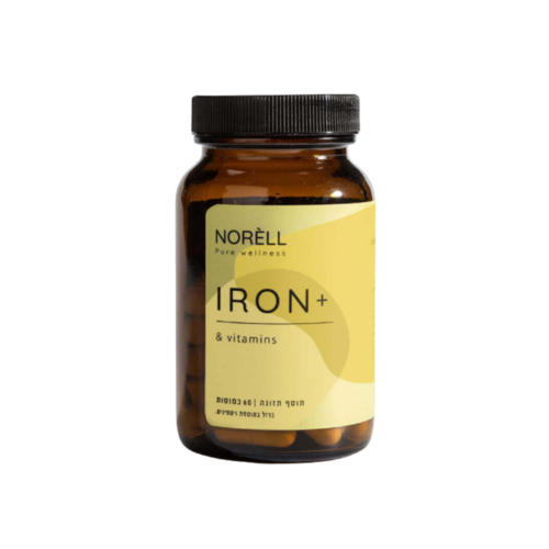 כמוסות ברזל איירון+/Iron+ עם 60 קפוסלות - נוראל | NORELL