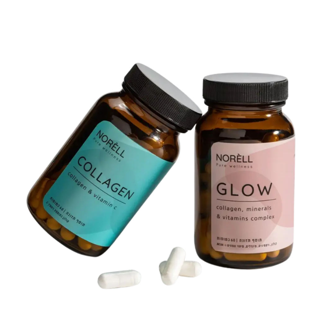 חבילת כמוסות GLOW + Collagen - נוראל | NORELL