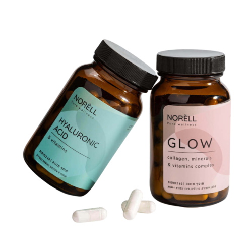 חבילת כמוסות Hyaluronic Acid + GLOW - נוראל | NORELL