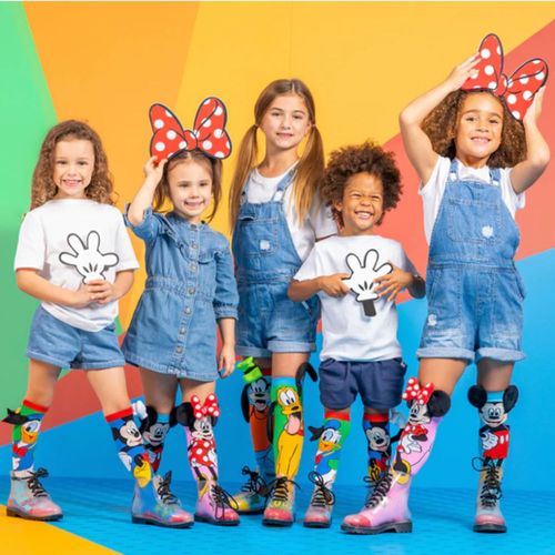 זוג גרביים סרוגות ומעוצבות ONE SIZE לילדים, נוער ומבוגרים - מיני ומיקי