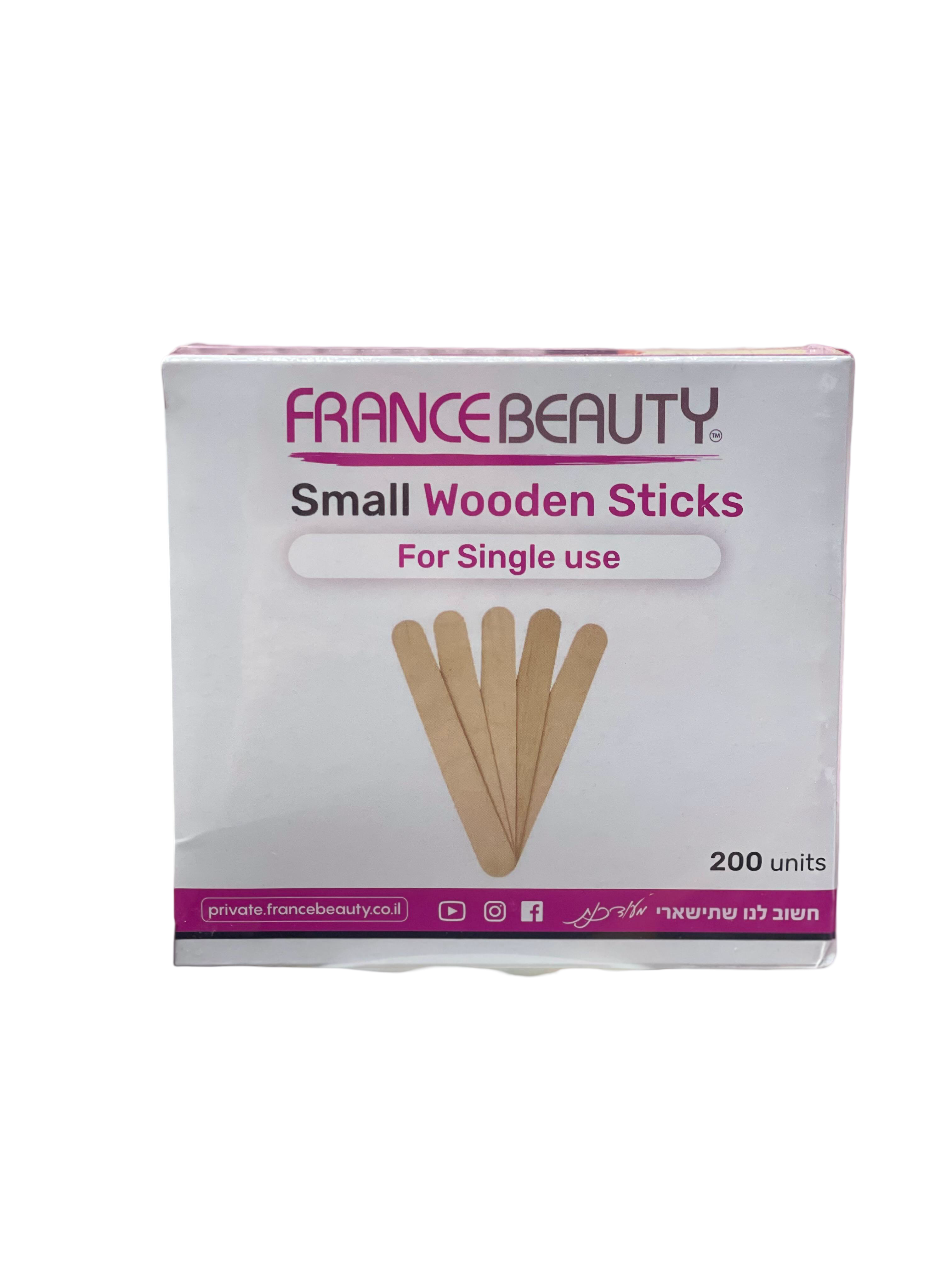 200 מקלות עץ קטנים להסרת שיער בשעווה של FRANCE BEAUTY