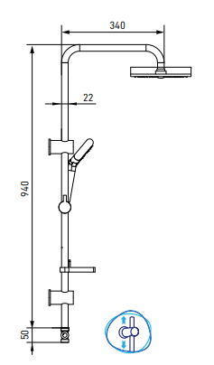 BRASS ערכת פינוק דגם דונטלו ראש מרובע שחור בורר