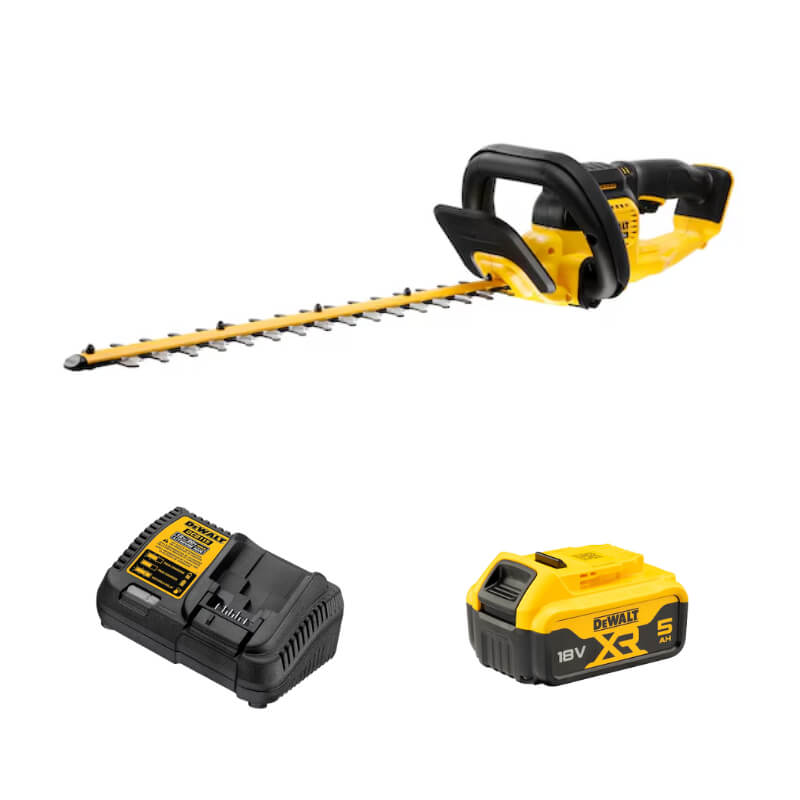 סט גוזם גדר חיה נטען 18V כולל סוללה ומטען דגם DCM563P1 דיוולט Dewalt