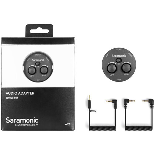 Saramonic SR-AX1 מיקסר אודיו פסיבי דו-ערוצי למצלמות, סמארטפונים, טאבלטים ומחשבים