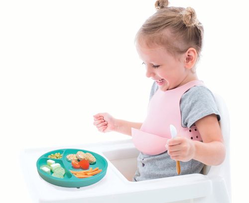 צלחת סיליקון תכלת Minikoioi