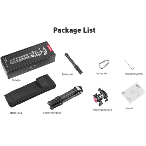 חצובת קרבון קומפקטית ulanzi mt-20 multifunctional carbon 