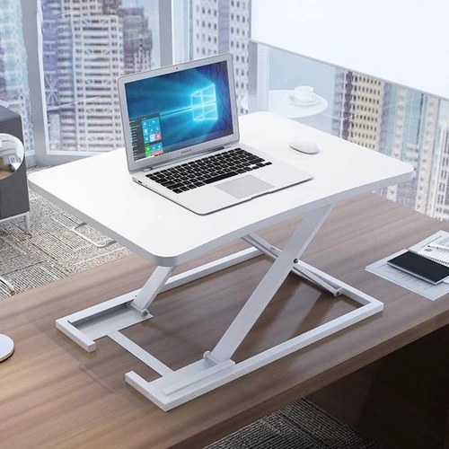 עמדת עבודה למחשב נייד | שולחן מחשב מתכוונן ישיבה או עמידה - שחור