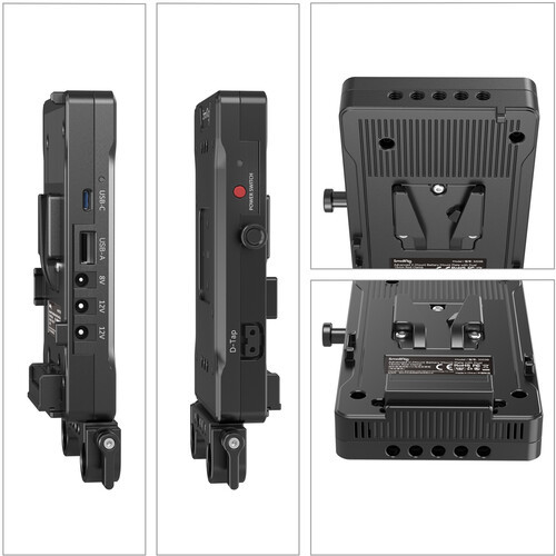 SmallRig 3203B V-Mount Battery Adapter Plate with Dual 15mm Rod Clamp