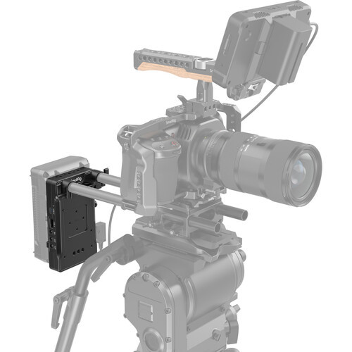 SmallRig 3203B V-Mount Battery Adapter Plate with Dual 15mm Rod Clamp