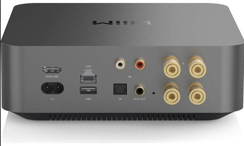 מגבר סטריאו משולב נגן רשת WIIM AMP + זוג רמקולים מדפיים מבית ELAC דגם DB53