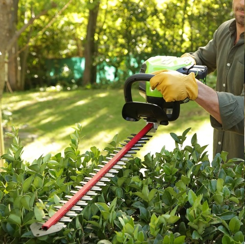 גוזם גדר חיה נטען GREENWORKS 80V PRO דגם 99568 עם להבים באורך 66 ס