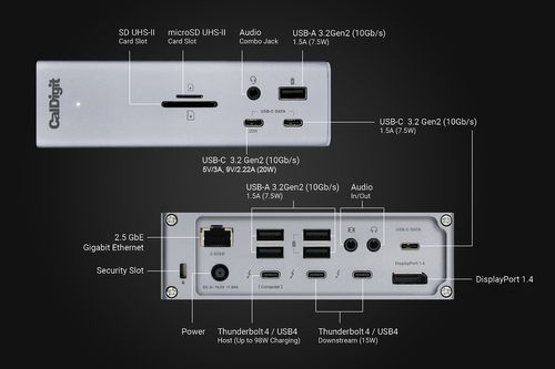 תחנת עגינה CalDigit TS4 Thunderbolt 4
