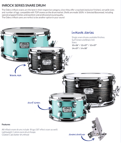 תוף סנר SIR-1006 בצבע Rust Finish גודל 10 אינץ' / 6 אינץ' מבית Odery-(Brazil)
