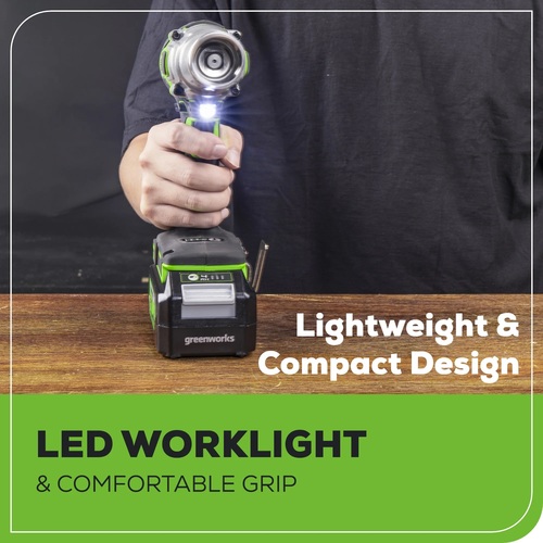 מפתח רטיטה נטען GREENWORKS 24V דגם 3806902 עם מנוע Brushless, 3 דרגות מומנט ותפסנית 
