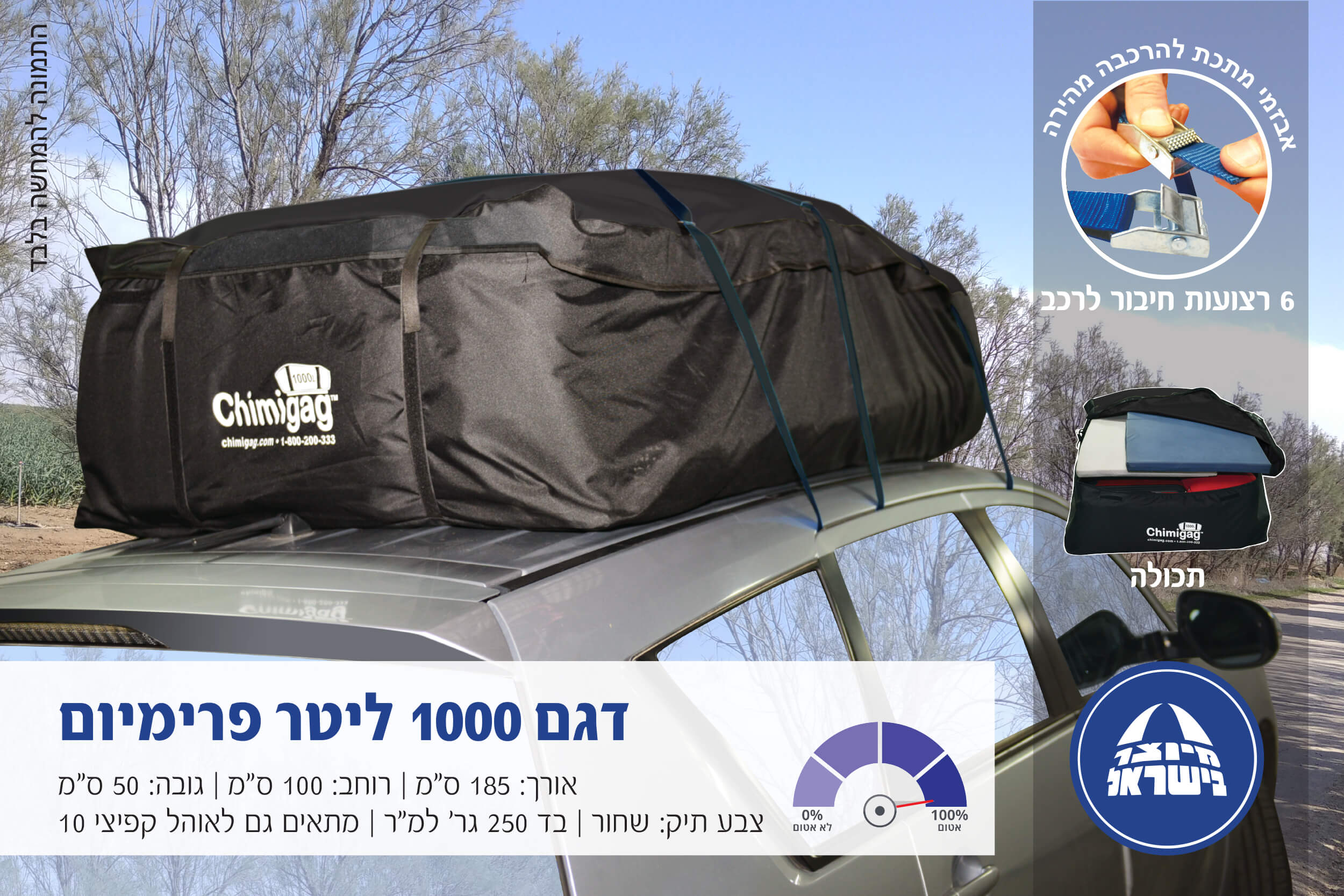 צ’ימיגג GroundBreaking תיק ענק למשפחות הרפתקניות: כל הציוד לקמפינג עולה על גג הרכב