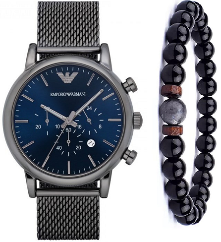 שעון ארמני EMPORIO Armani AR1979 סט צמיד מתנה גברים