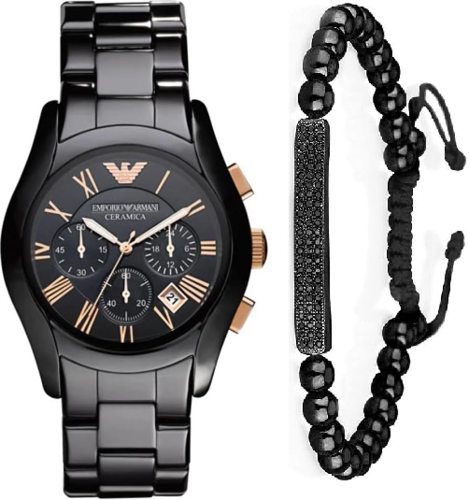 ארמני קרמיקה EMPORIO Armani AR1410 סט צמיד מתנה גברים