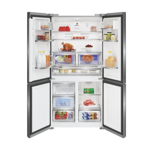 מקרר 4 דלתות 535 ליטר Grundig GQN1622GB זכוכית שחורה גרונדינג