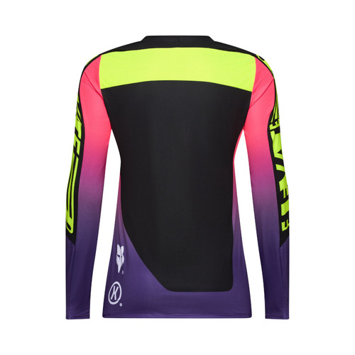 חולצת רכיבה ארוכה לנשים פוקס ורוד / שחור - FOX W FLEXAIR LS JERSEY ELEVATED