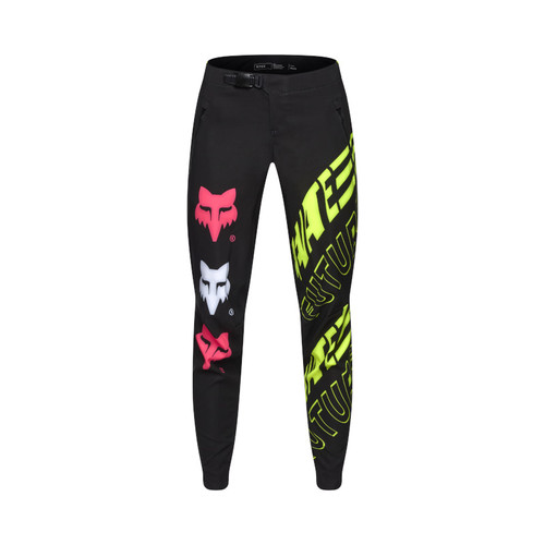 מכנס רכיבה נשים ארוך פוקס שחור / צהוב / ורוד -W FLEXAIR PANT ELEVATED V25