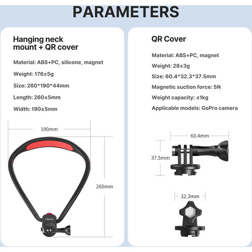 חיבור לצוואר ulanzi go quick ii magnetic neck holder mount 